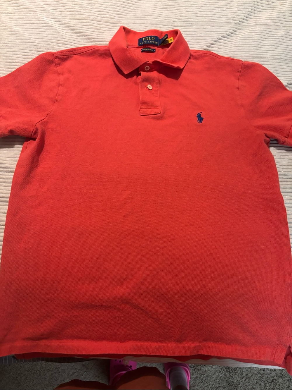 Polo by Ralph Lauren Coral Polo Shirt with Navy Logo